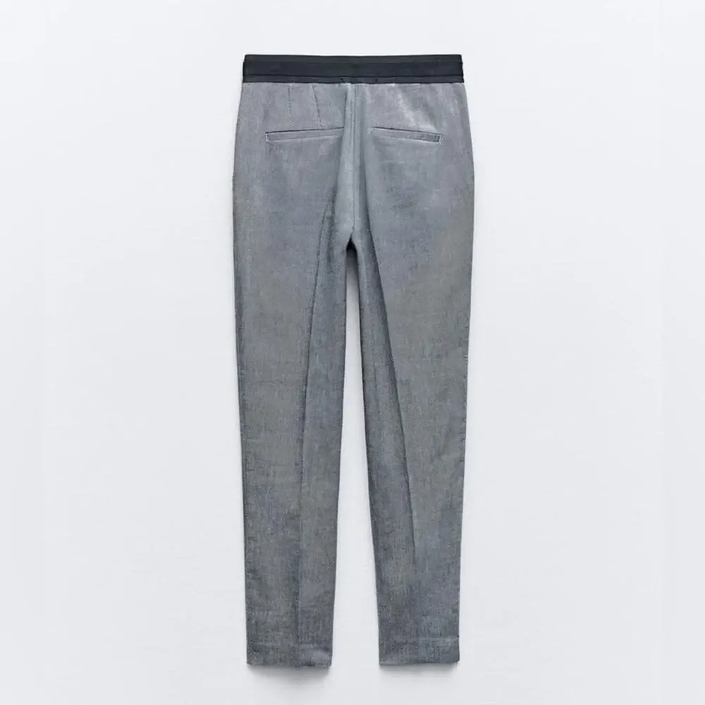 Zara Blue JOGGER WAIST TROUSERS Size Extra Extra Large XXL